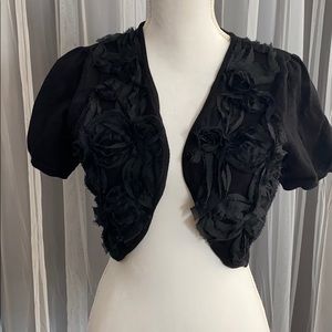 Red Petite Black Shrug